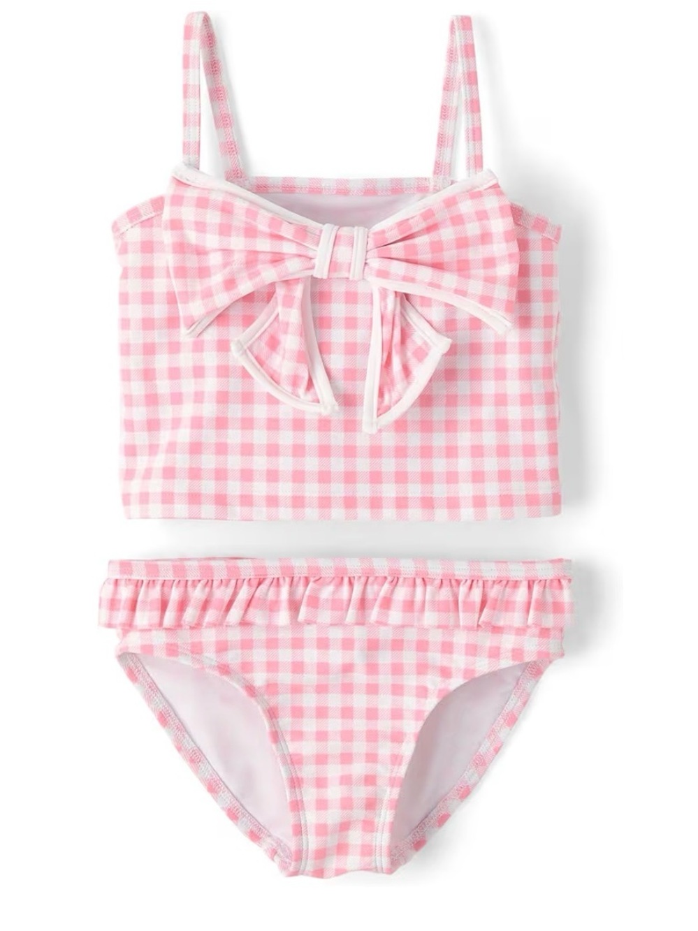 Gymboree Girls Pink Gingham Bow Tankini Swimsuit Size 8 NWOT